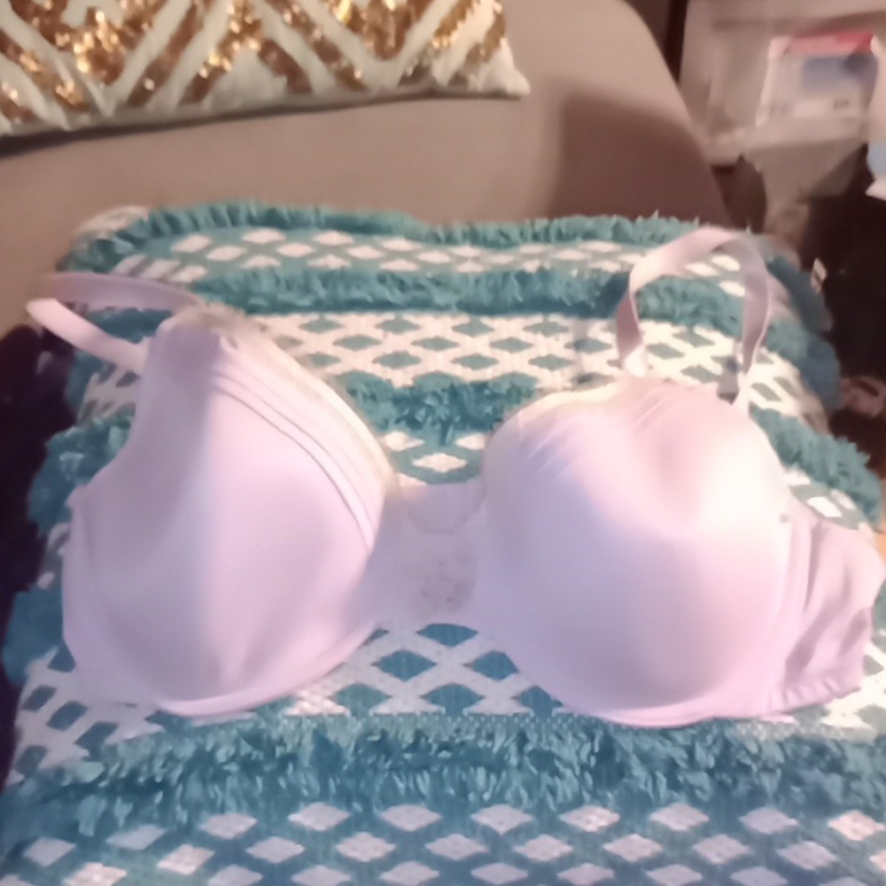 Aerie Light Purple Bra With Tan Lace Trim